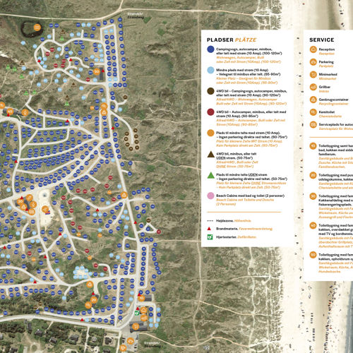 Vejers Strand Pladskort DK+DE Stor