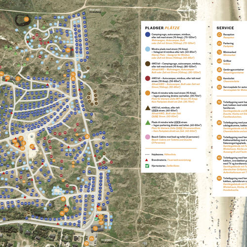 Vejers Strand Pladskort DK+DE Stor