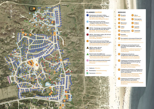 Vejers Strand Pladskort DK+DE Stor