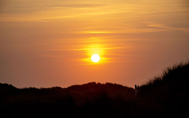 Vejers Strand Camping Natur Klitter Solnedgang