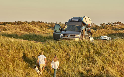 Vejers Strand Camping Pladsen Klitter Solnedgang
