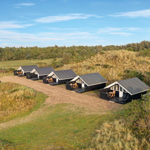 Vejers Strand Camping Hytter Udendørs Drone Facade