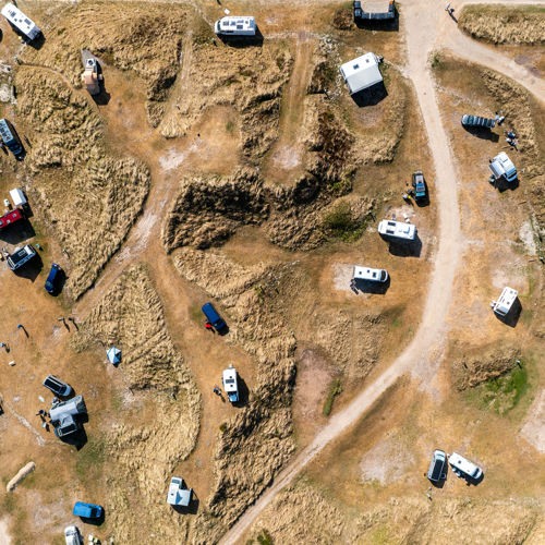 Vejers Strand Camping Pladsen Dronefoto Efterår